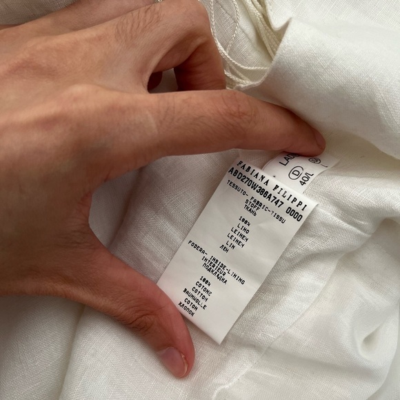 Fabiana Filippi linen dress with fringes size 14/L - Picture 15 of 16